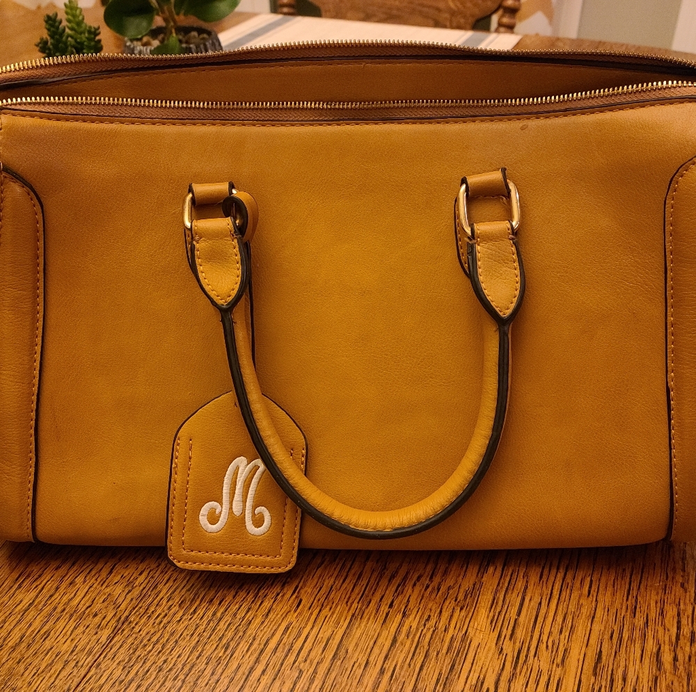 Initials Inc leather mustard yellow purse